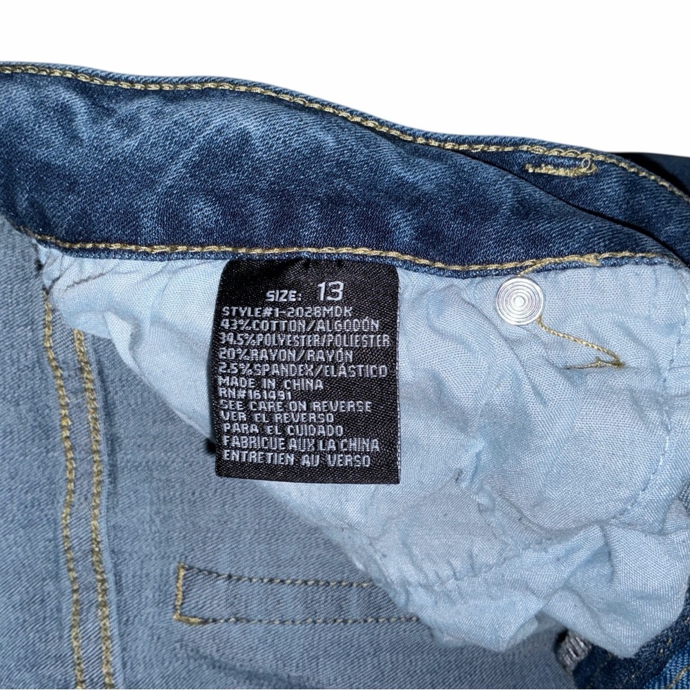 Pink Label Flare Jeans with Distressed Details And Raw Hem, Size 13 - Picture 4 of 4